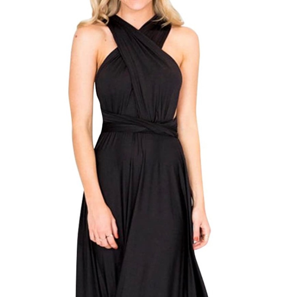 Black maxi dress convertible transformer dress